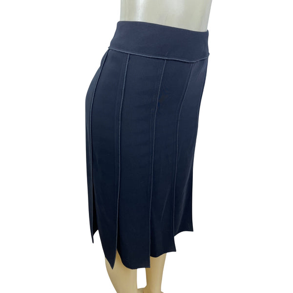 Drama Womens Black Knee-Length Pleated Skirt  Versatile Elegant Wear Size 12