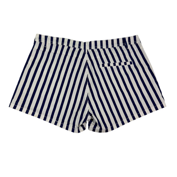 Cotton On Womens Blue & White Striped Cotton Blend High-Rise Casual Shorts Sz 10