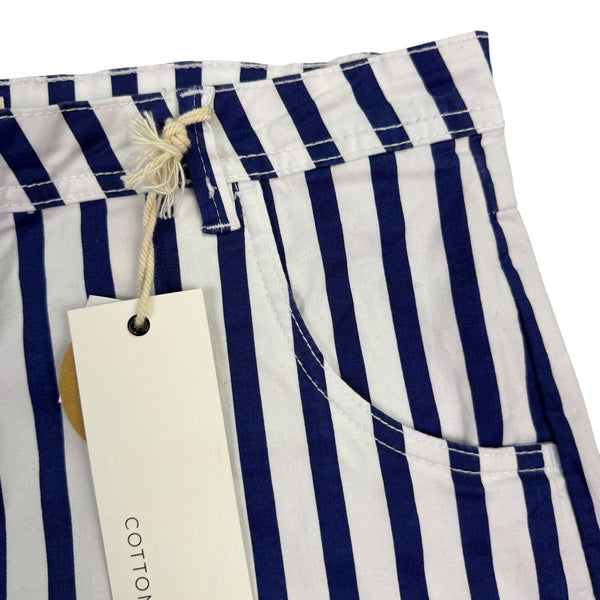 Cotton On Womens Blue & White Striped Cotton Blend High-Rise Casual Shorts Sz 10