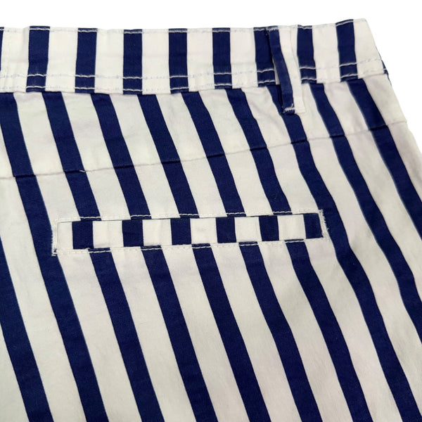 Cotton On Womens Blue & White Striped Cotton Blend High-Rise Casual Shorts Sz 10