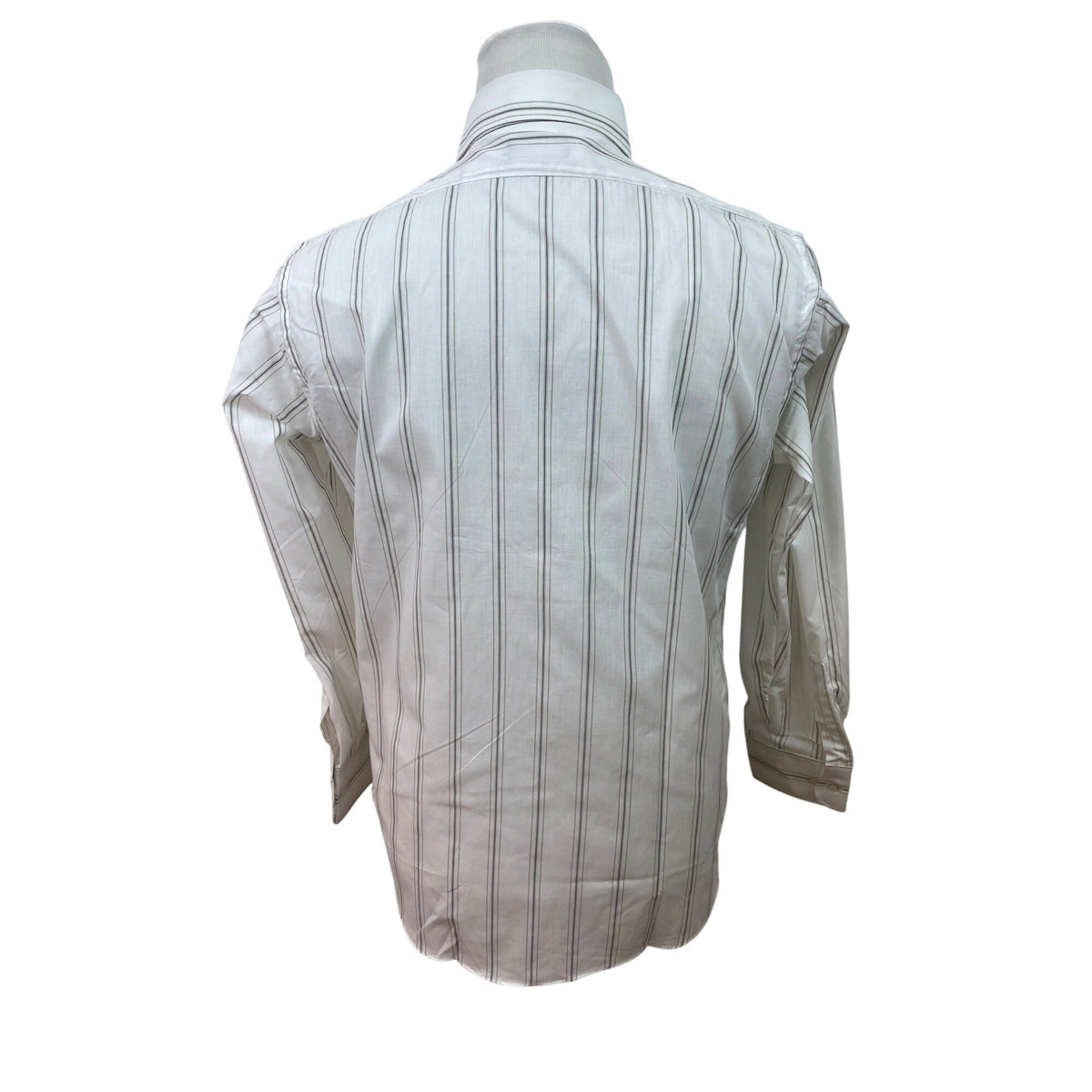 Botany 500 Mens White & Gray Striped Button-Down Dress Shirt