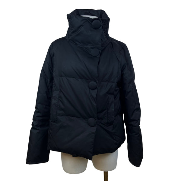 Kenneth Cole New York Womens Black Puffer Jacket With High Neck Size S