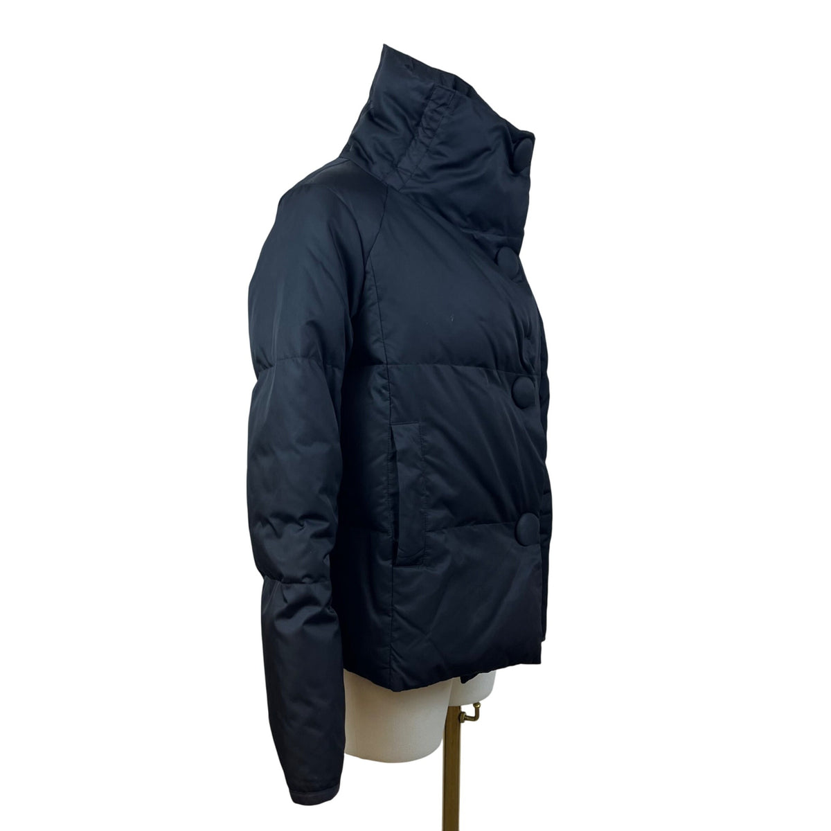 Kenneth Cole New York Womens Black Puffer Jacket With High Neck Size S