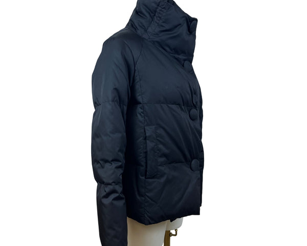 Kenneth Cole New York Womens Black Puffer Jacket With High Neck Size S