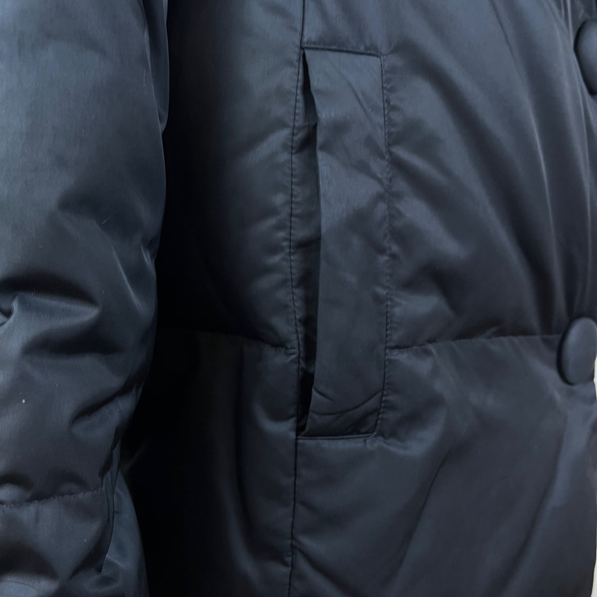 Kenneth Cole New York Womens Black Puffer Jacket With High Neck Size S