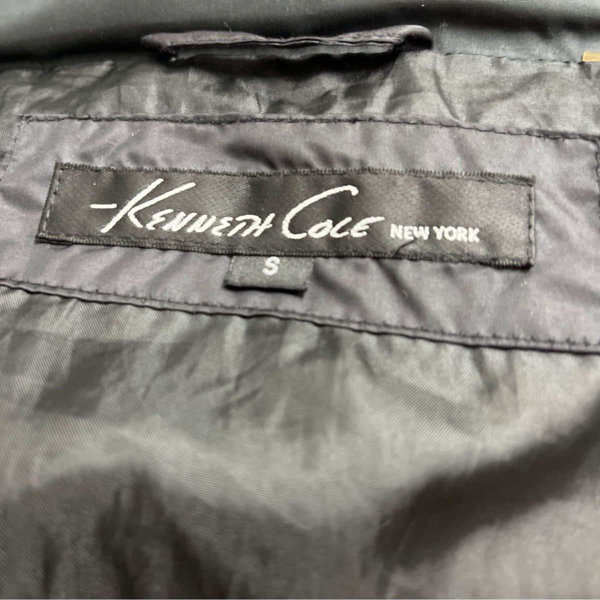 Kenneth Cole New York Womens Black Puffer Jacket With High Neck Size S