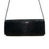 Unbranded Black Metallic Mesh Shoulder Bag Chain Strap Clutch Sz M
