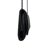 Unbranded Black Metallic Mesh Shoulder Bag Chain Strap Clutch Sz M