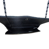 Unbranded Black Metallic Mesh Shoulder Bag Chain Strap Clutch Sz M