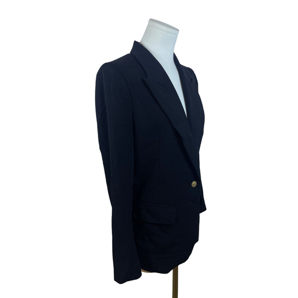 The Base Women's Black Blazer Gold Button Detail