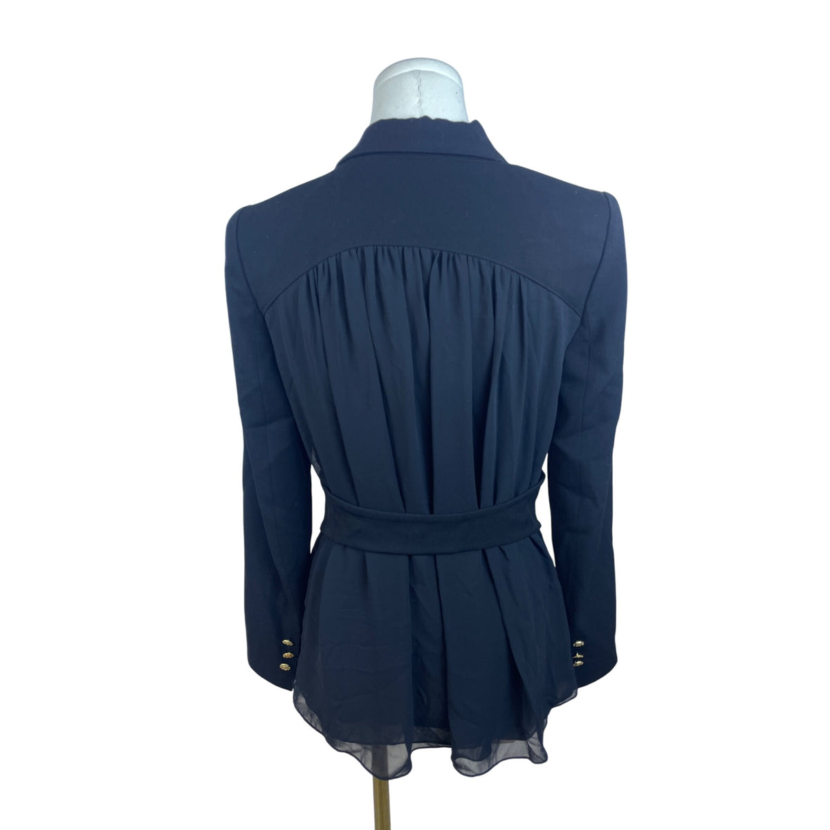 The Base Women's Black Blazer Gold Button Detail