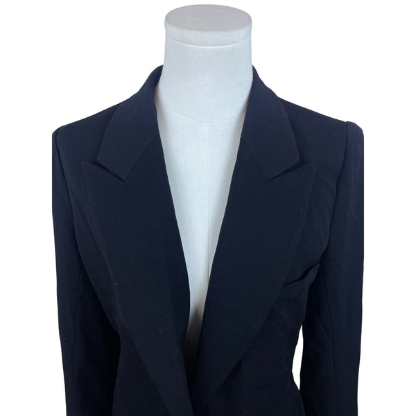 The Base Women's Black Blazer Gold Button Detail