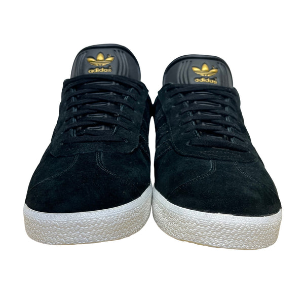 Adidas Mens Black Suede Gold Detail Lace-Up Athletic Gazelle Sneakers Size 8.5