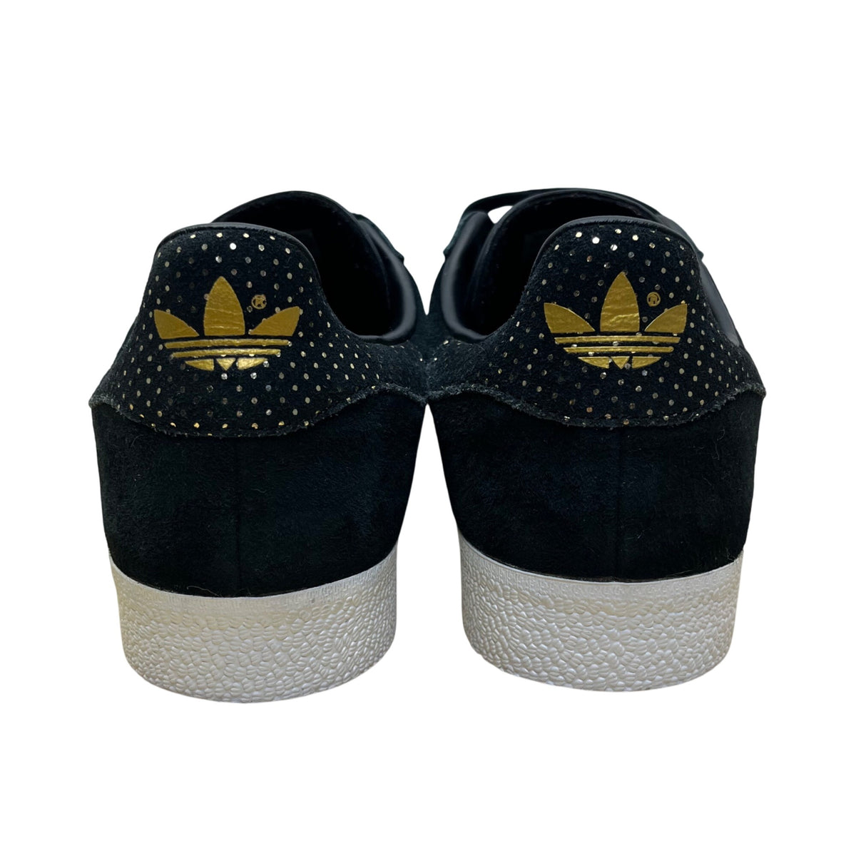 Adidas Mens Black Suede Gold Detail Lace-Up Athletic Gazelle Sneakers Size 8.5