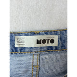 Topshop Moto Women's Light Blue High Waist Straight Fit Jeans Pants Sz 28