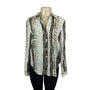 L’Agence Womens Long Sleeve Button-Up Blouse Size S Ivory/Black Print- NEW