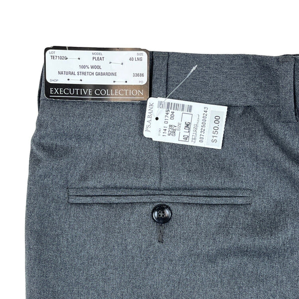 Jos A Bank Men"s Grey Straight Pants Sz 40 Long - NWT