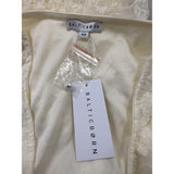 Balticborn Women’s Ivory Lace Floral Midi Dress V-Neck Puff Sleeves Sz M - New