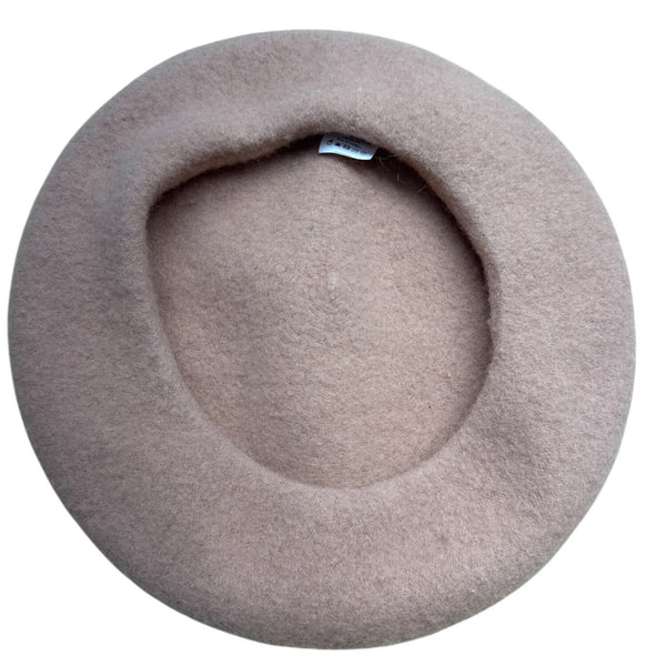 Vintage Women's Beige Wool Italian Beret Hat Stylish & Warm Accessory One Size