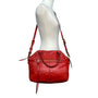 Elliott Lucca Red Studded Leather With Top Handles & Crossbody Strap Satchel Bag