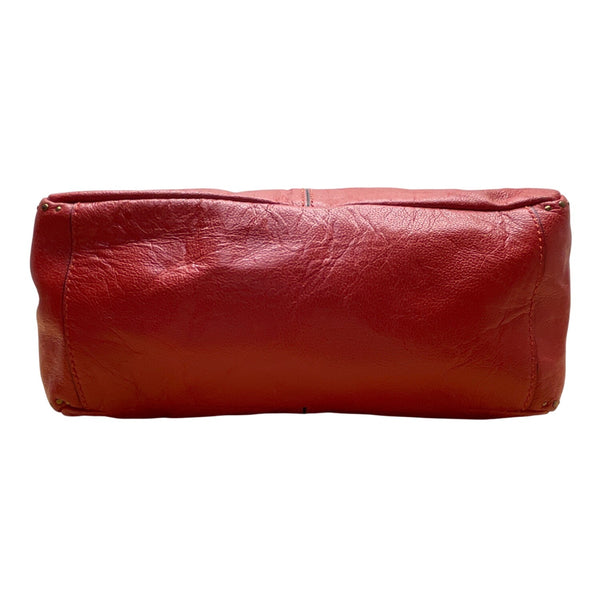 Elliott Lucca Red Studded Leather With Top Handles & Crossbody Strap Satchel Bag