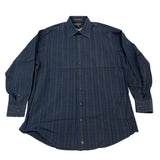 Nordstrom Mens Blue & Green Button-Up Striped Shirt Size 17 (34)