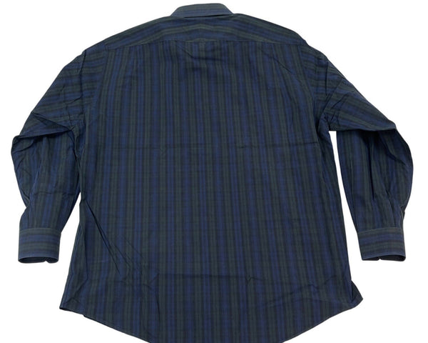 Nordstrom Mens Blue & Green Button-Up Striped Shirt Size 17 (34)
