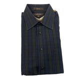 Nordstrom Mens Blue & Green Button-Up Striped Shirt Size 17 (34)