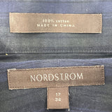Nordstrom Mens Blue & Green Button-Up Striped Shirt Size 17 (34)