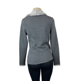 Lilla P Women's Grey Long Sleeve Knitted Overlap Zip Jacket Sz XS