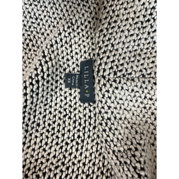 Lilla P Women's Grey Long Sleeve Knitted Overlap Zip Jacket Sz XS