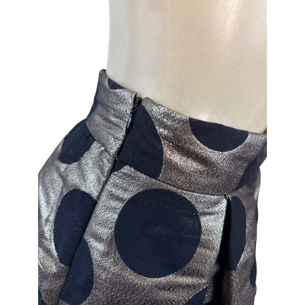 Ronni Nicole Evenings  Black & Gold Polka Dot Knee-Length Skirt Size 6 - New
