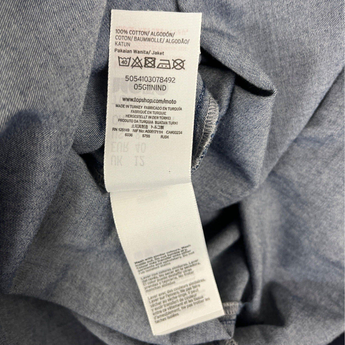 Topshop Moto Denim Midi Dress With Button Detail & Spaghetti Straps Size 8