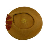 Fezko Women's Yellow Wool Flower Design Beret - One Size