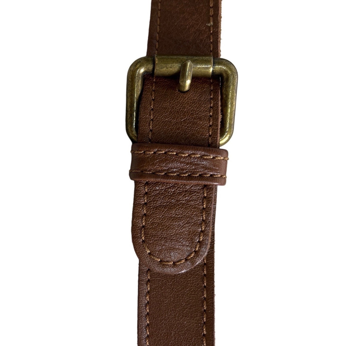 Lerac Brown Suede Leather Bronze Metal Messenger Crosbody Bag Sz M - EUC