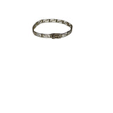 Pulsera Eslabón Plata 925 Greek Key Pattern Bracelet Silver Adjustable Design 7.5 Inches