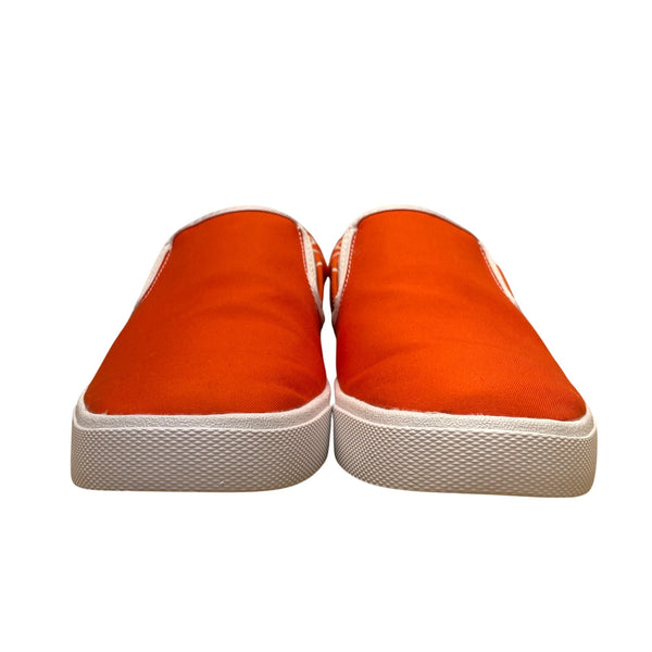 BucketFeet Women’s Orange Canvas Scallop Print Casual Slip-On Sneakers Size 8
