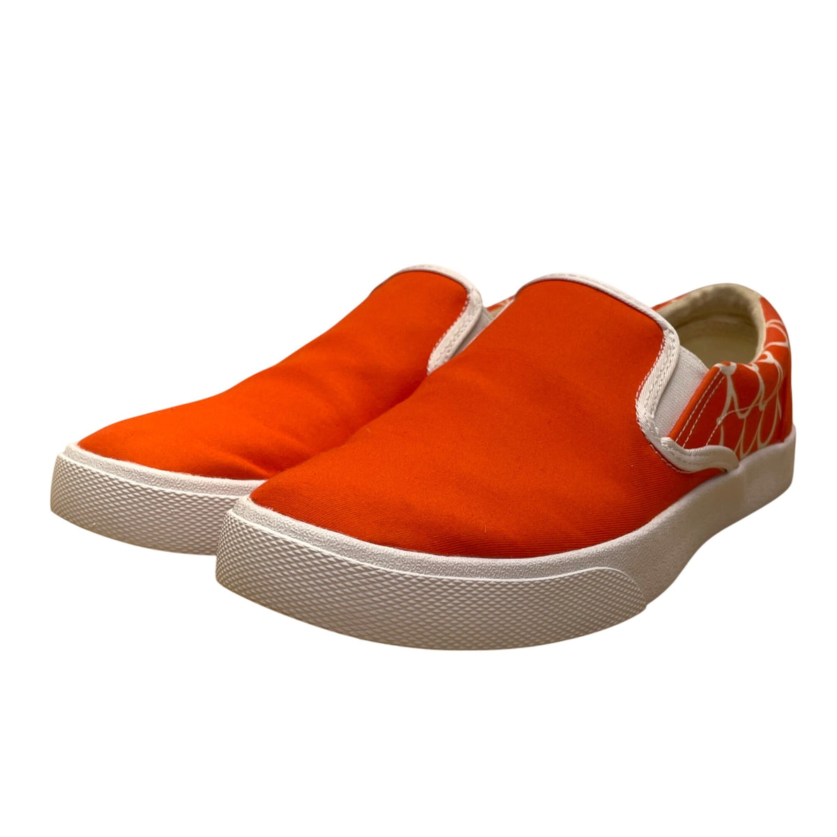 BucketFeet Women’s Orange Canvas Scallop Print Casual Slip-On Sneakers Size 8