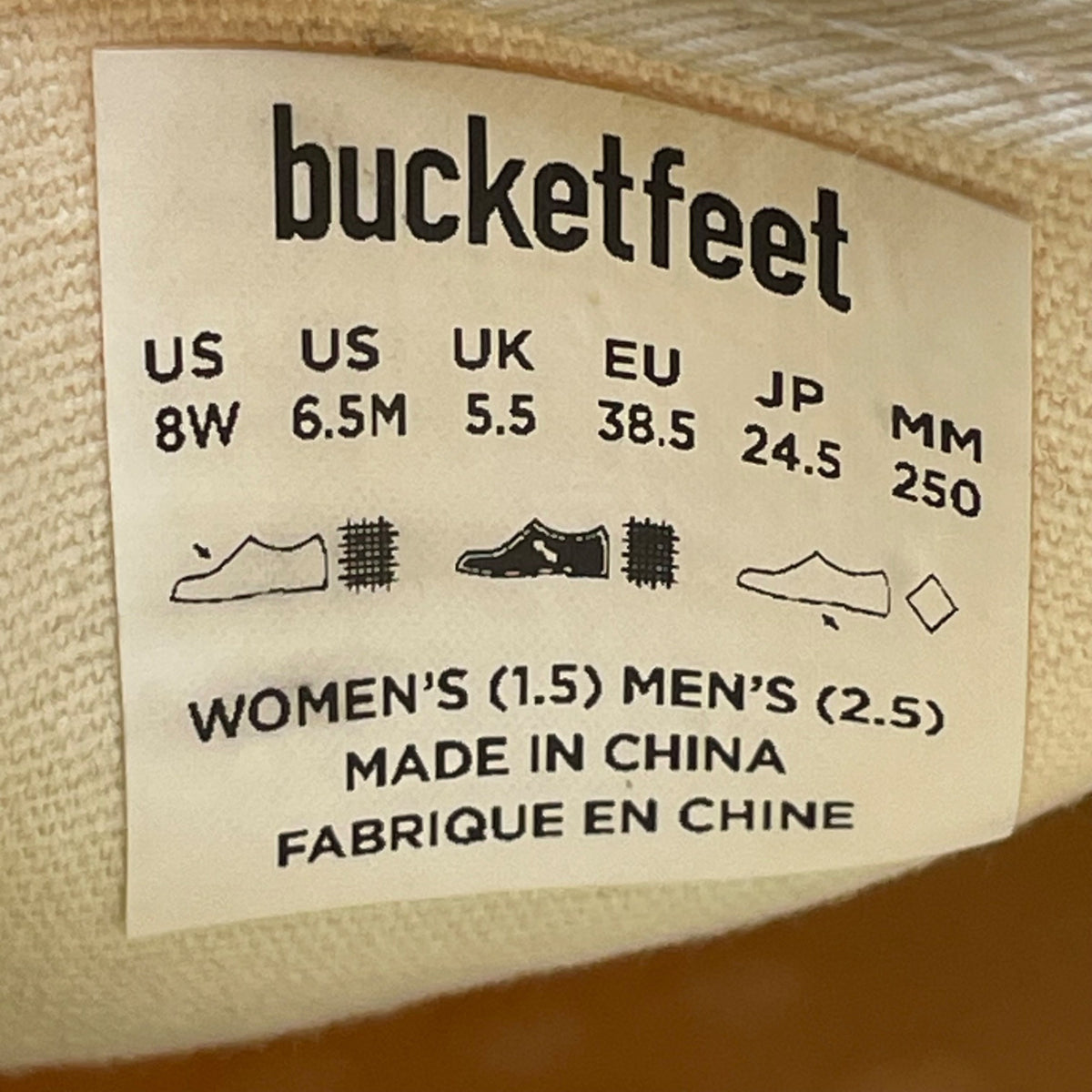 BucketFeet Women’s Orange Canvas Scallop Print Casual Slip-On Sneakers Size 8