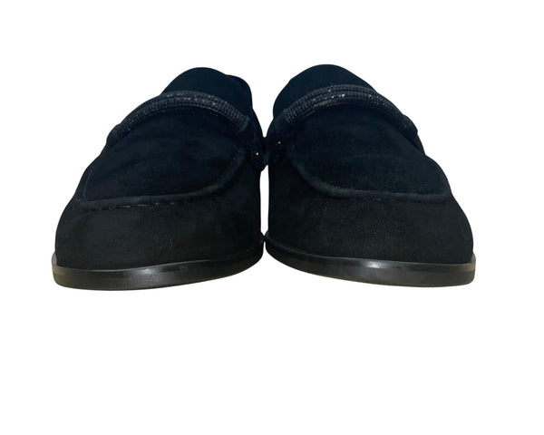 Priori Women’s Black Suede With Decorative Knot Loafers Size 9M