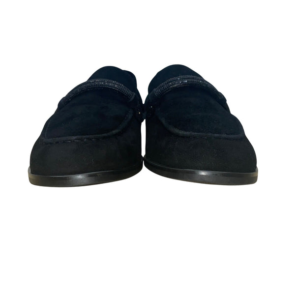 Priori Women’s Black Suede With Decorative Knot Loafers Size 9M