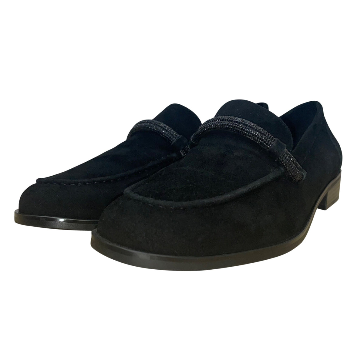 Priori Women’s Black Suede With Decorative Knot Loafers Size 9M