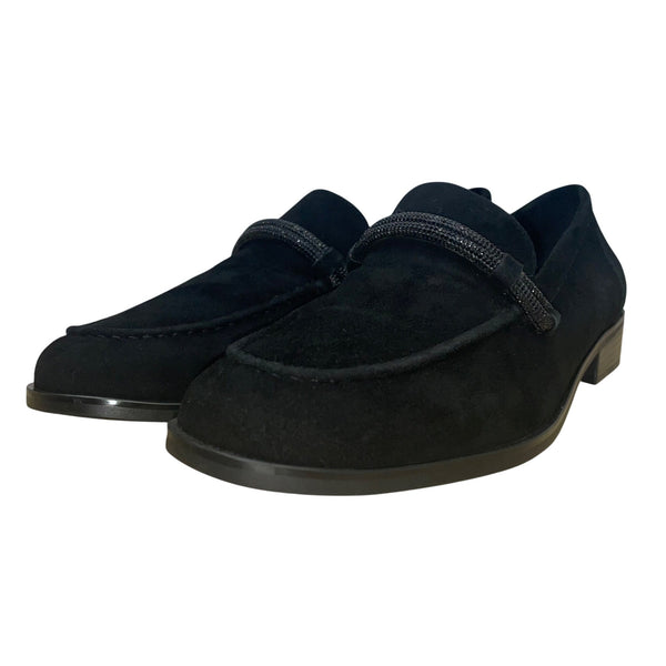 Priori Women’s Black Suede With Decorative Knot Loafers Size 9M