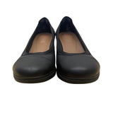 Clarks Unstructured Womens Black Leather Slip-On Wedge Shoes Size 5M