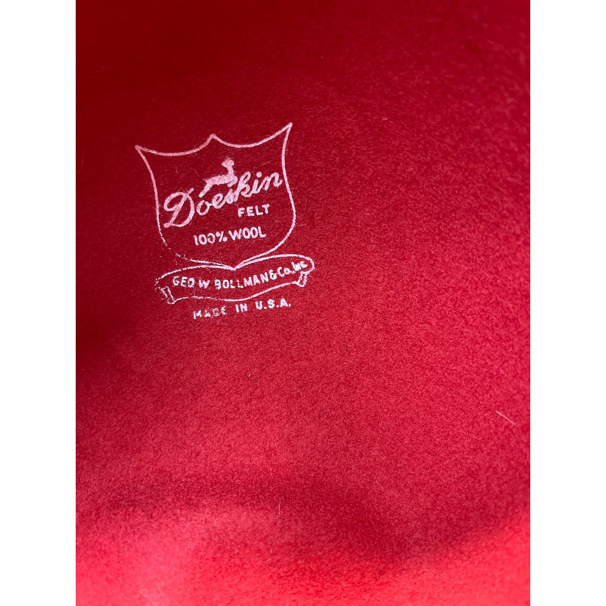 Vintage Dofan Red & Black Felt Wool Bowler Hat - 22in Circumferemnce