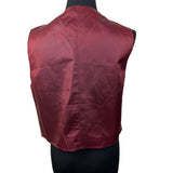 Jordache Vintage Unisex Red Leather Western Country Boho Vest Sz M