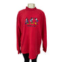 Walt Disney World Red Pullover Sweatshirt With Mickey & Minnie Embroidery Size L