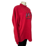 Walt Disney World Red Pullover Sweatshirt With Mickey & Minnie Embroidery Size L