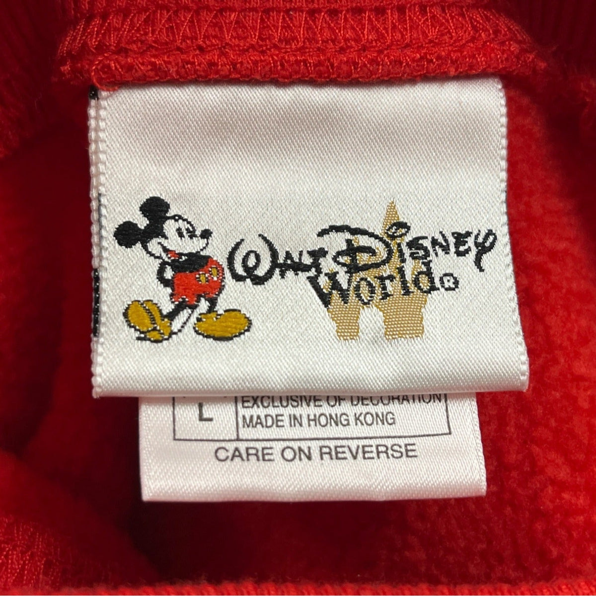 Walt Disney World Red Pullover Sweatshirt With Mickey & Minnie Embroidery Size L