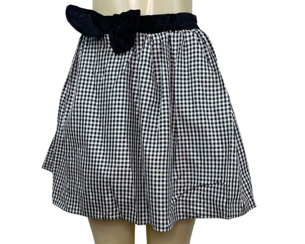 My Michelle Womens Black & White Checkered Skirt W/ Belted Bow Size L